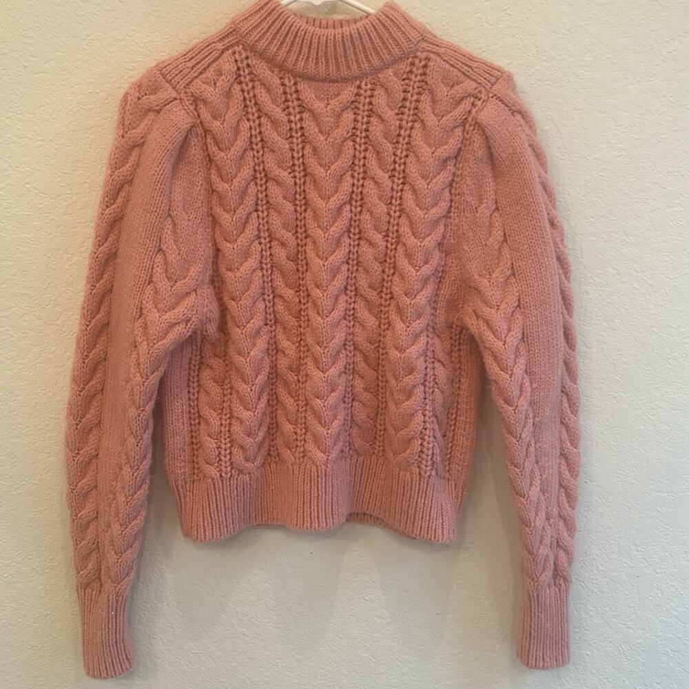 H&M Pink Cable Knit Turtleneck Sweater